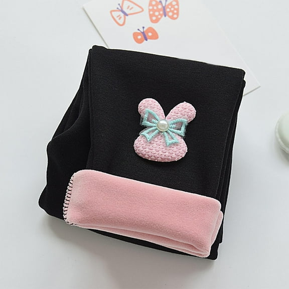 Spazoro Toddler Kids Girls Sweatpants, Casual Loose Fall Winter Cute Print Pants for Little Girls Black Size 2 T