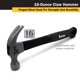 thumbnail image 2 of Mango de fibra de vidrio con cabeza de hierro fundido Claw Hammer Titan 63020, 500 ml, 2 of 5