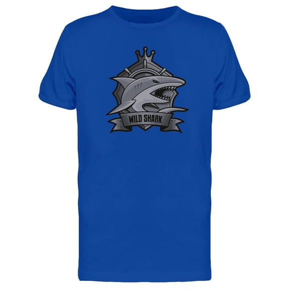 Wild Shark Grey Emblem T-Shirt Men -Image by Shutterstock, Male Medium