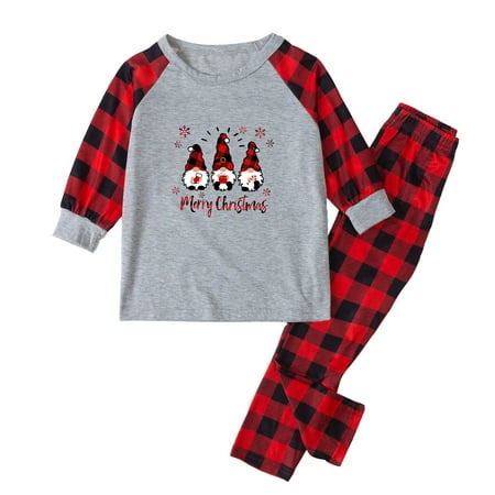 

LYXSSBYX Christmas Pajams Family Matching Parent-child Warm Christmas Set Printed Home Wear Pajamas Two-piece Mom Set