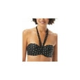 thumbnail image 3 of COCO REEF Women's Black Printed Stretch Adjustable Lined Convertible Molded Cup Bandeau Swimsuit Top 32-34DD, 3 of 4