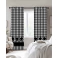 thumbnail image 4 of Gray Black Plaid Blackout Curtains for Bedroom Living Room Darkening Curtains 90 Inch Vintage Star Greyish Buffalo Lattice Black Out Window Curtain Privacy Window Treatment Grommet Drapes 52"x90"x2, 4 of 9