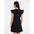 thumbnail image 4 of Time and Tru Women's Cotton Flutter Sleeve Mini Dress, Sizes XS-XXXL, 4 of 6