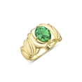 thumbnail image 3 of RYLOS Bagues pour Femmes Bague Solitaire en Or Jaune 14K Pierre Précieuse Ovale 9x7 mm avec Anneau Fini Satiné Mai Émeraude Bijoux Taille 10, 3 of 7