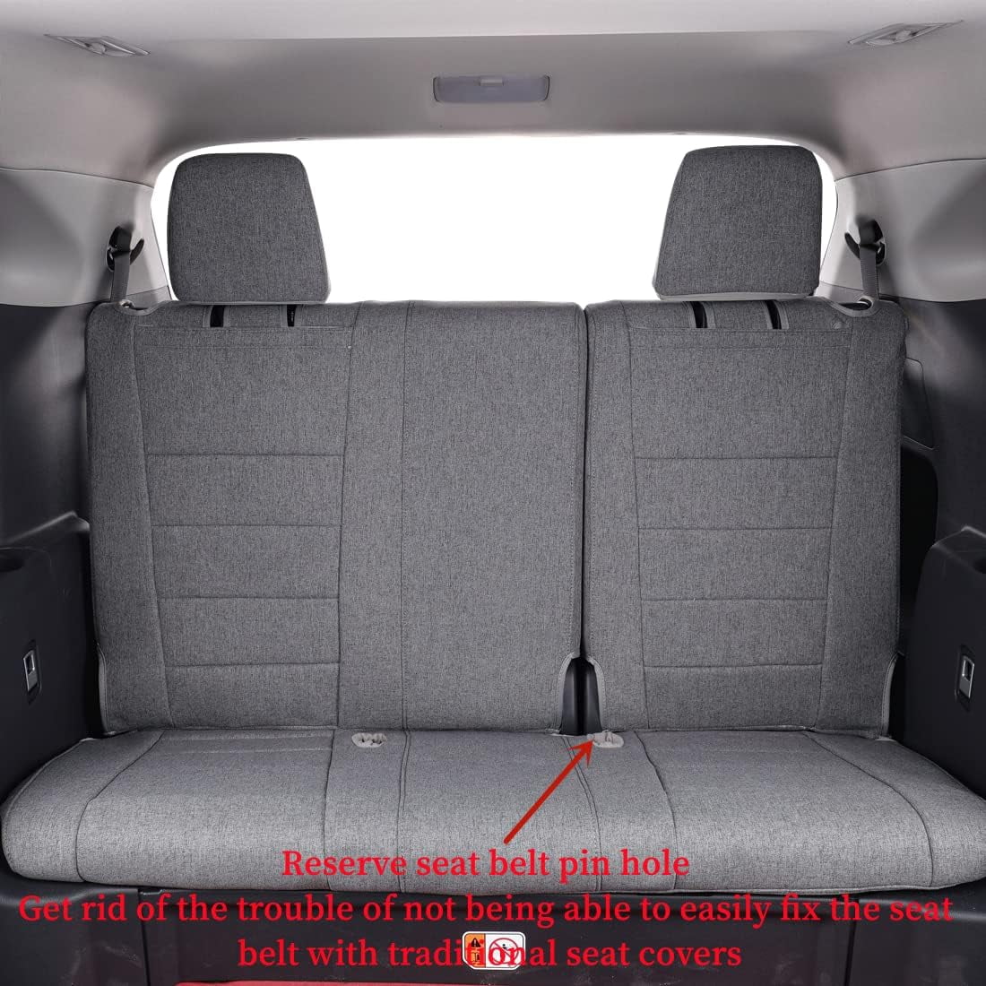 coverdream Highlander Seat Covers for 2020-2026 Toyota Highlander Suv Seat Cushion,2nd Row Captain Chair - Washable Polyester Auto Seat Covers(Full Set,Gray)