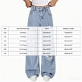 thumbnail image 3 of UAYOTSE Girls Elastic Back Waist Wide Leg Vintage Wash Ripped Denim Jeans Kids Distressed Frayed Hole Loose Baggy Casual Trousers,Sizes 11-12 Years, 3 of 8