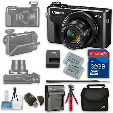 Canon PowerShot G7 X Mark II Digital Camera Wi-Fi Enabled   32GB High Speed SD Card   Camera Case   Card Reader   Cleaning Kit   Extra Battery and Charger   Flexible Tripod