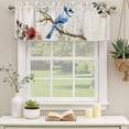 thumbnail image 2 of Blue Bird Floral Curtain Valances for Windows, Kitchen Valance Window Treatments Panel 2 Pack, Country Tree Branches Flowers Animal Rod Pocket Short Curtains for Bathroom Bedroom 42 x 18 Inch, 2 of 8