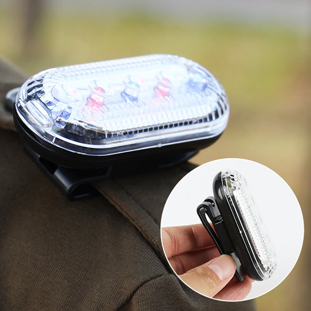 Bageek 2PCS LED Safety Light Rotatable Clip on Flashing Warning Light for Night Patrol 