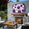 thumbnail image 3 of Outdoor TV Cover 40x25x4.5in, Modern Abstract Purple Color Block Weatherproof TV Screen Protector with Zipper, Retro Gold Line Outside Television Cover Fits Up to 40-43", 3 of 9