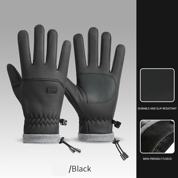 Windproof Fleece Driving Cycling Motorcycle Gloves Cold Weather Warm Lining Grip Steering Wheel Outdoor Sports Pair of 1
