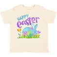 thumbnail image 3 of Inktastic Happy Easter Blue Bunny and Eggs in Grass Boys or Girls Toddler T-Shirt, 3 of 5