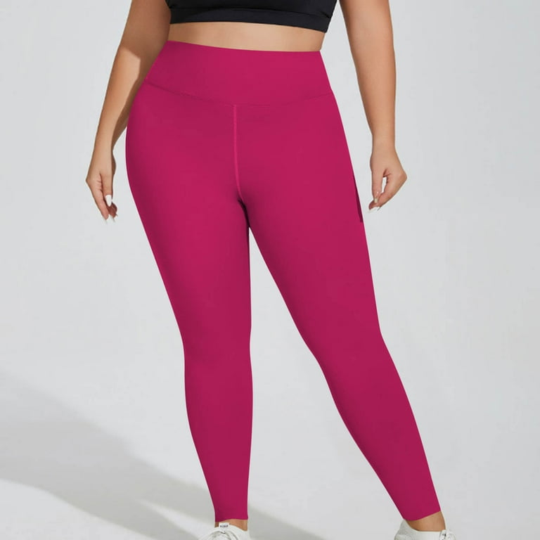 Womens Plus Size Workout Leggings Soft Yoga Pants High Waisted Gym