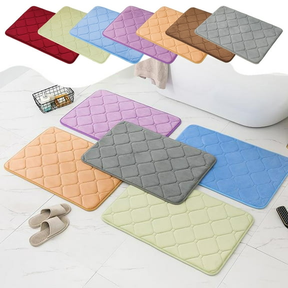 Bath Mat Absorbent Non-slip Machine Washable Soft Velvet Foam Rug, 40x60cm, Ultra Plush & Quick Dry for Bathroom Floor Safety and Comfort, Ideal for Bathroom, Kitchen, and Bedroom Use