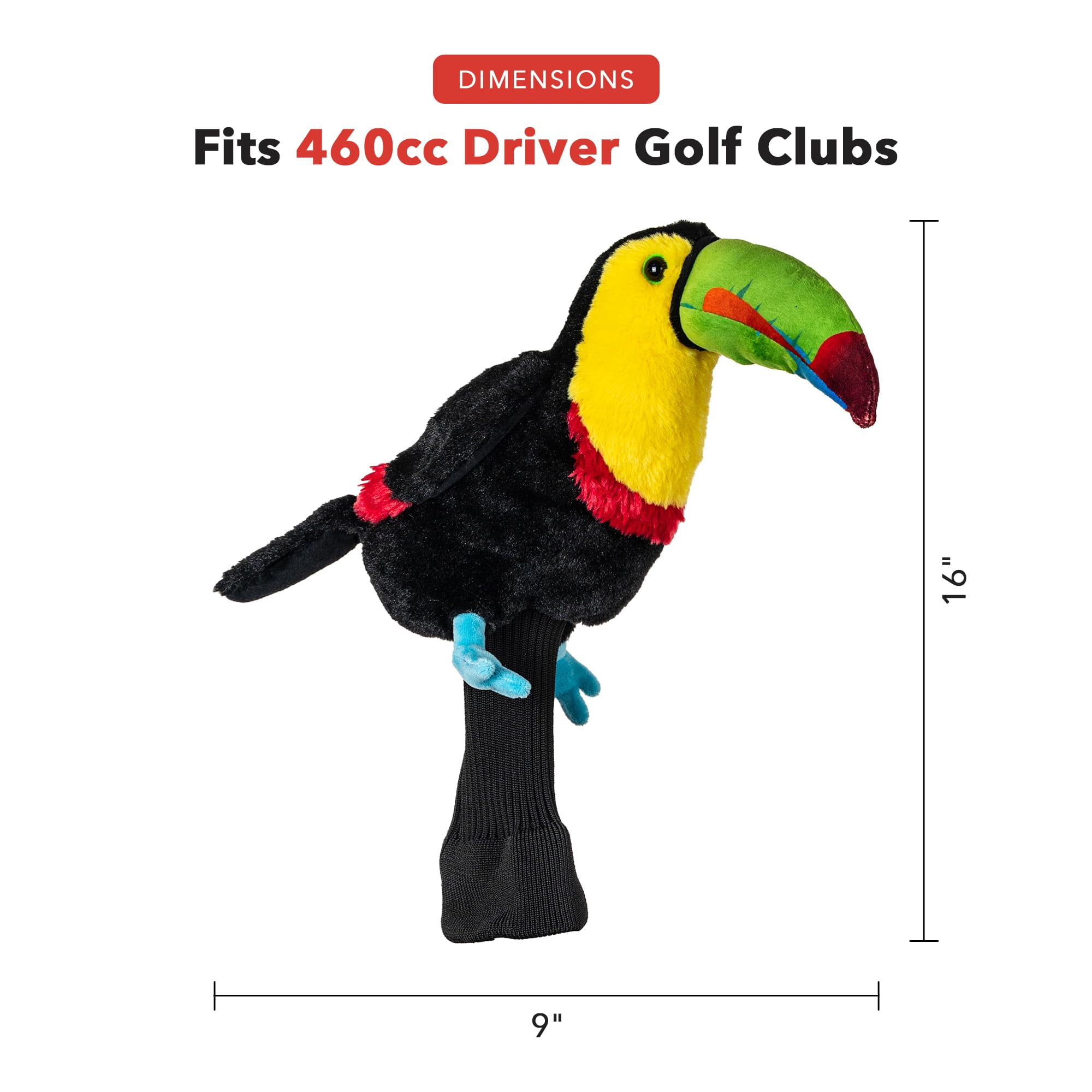 NEW Daphnes Headcovers Toucan 460cc Driver Golf Headcover