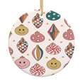 thumbnail image 1 of Adorno navideño colgante de Feliz Navidad para árbol de Navidad - Decoraciones colgantes de cerámica para fiestas - Ideas para regalar adornos navideños, 1 of 8