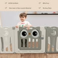 thumbnail image 4 of Gymax 14-Panel Baby Playpen Kids Activity Center Foldable Play Yard w/ Lock Door Beige, 4 of 10