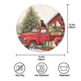 thumbnail image 3 of 15.4" Round Placemat Set of 1 Polyester Fabric Place Mats Non-Slip Dining Kitchen Table Mats for Kitchen Party Decor Christmas Decorations and Dogs, 3 of 5