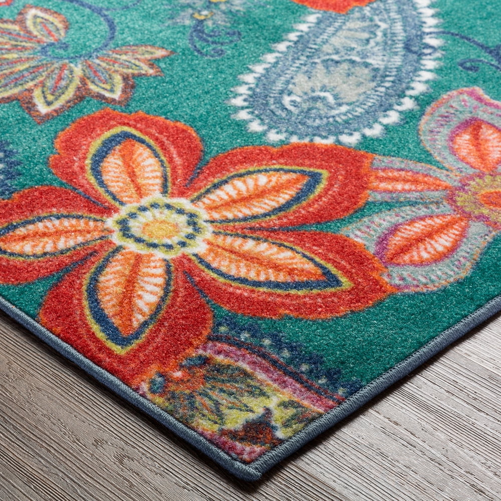 Mohawk Home New Wave Whinston Multi Printed Area Rug, 7'6"x10', Teal