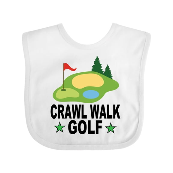 Inktastic Golfing Crawl Walk Golf Boys or Girls Baby Bib