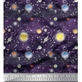 thumbnail image 1 of Soimoi Satin Silk Fabric Planet & Sun Galaxy Print Fabric by the Yard 42 Inch Wide, 1 of 3