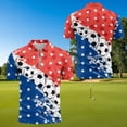 thumbnail image 4 of Garronmavis Patriotic Star Soccer Matching Couple Sport Shirts Couple Golf Matching Outfits Machine Washable Mens Hawaiian Shirt Quarter Zip Mens Shirts Casual for Running Gym, 4 of 6