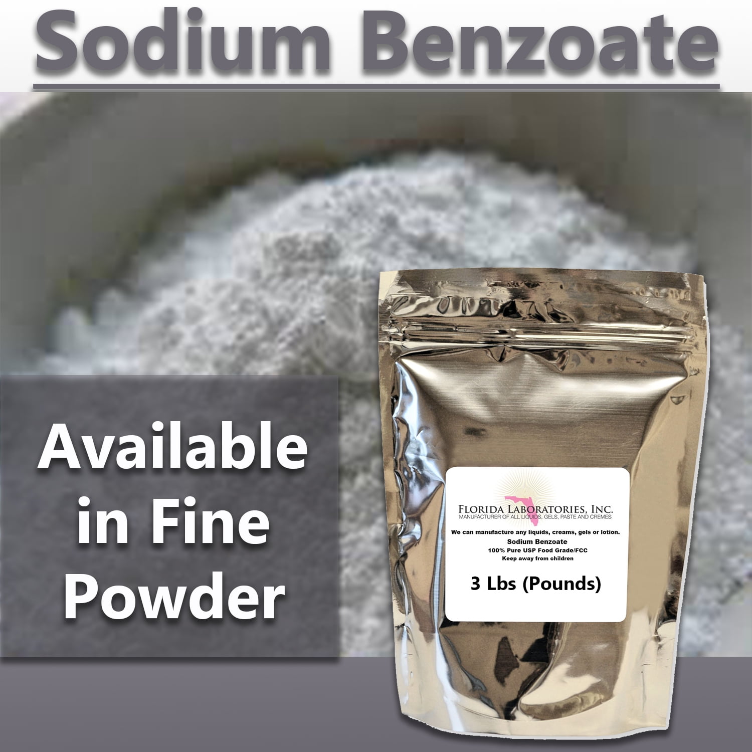Sodium Benzoate FCC Food grade BEST Preservative 3 Lb 