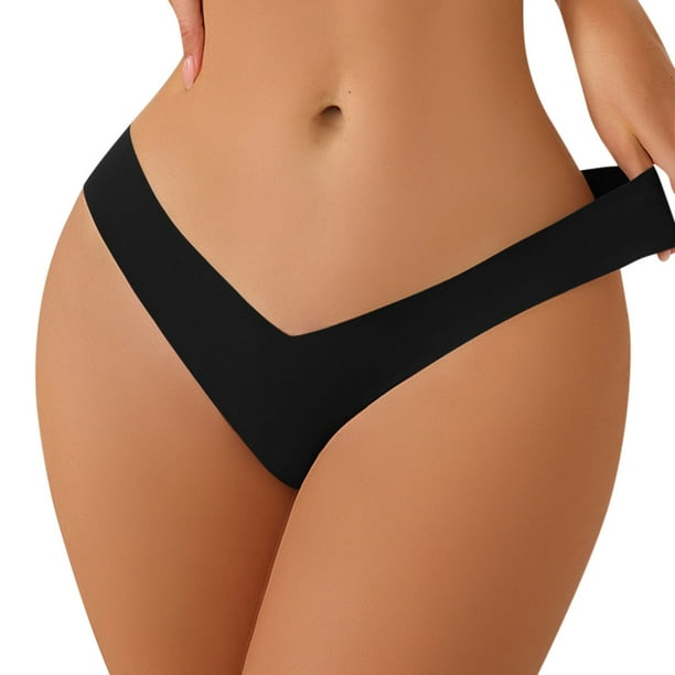 TOWED22 Women's Seamless Underwear Bikini Panties Fashionable Invisible  Panty(Black,M) 