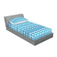 thumbnail image 2 of Ambesonne Geometric Fitted Sheet & Pillow Sham Set, Folk Cultural Forms, Twin, Blue White, 2 of 2
