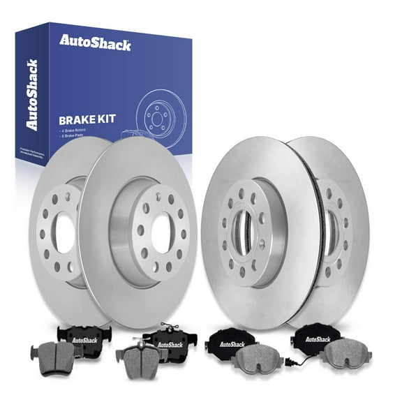 AutoShack Front & Rear Brake Rotors & Ceramic Pads for Volkswagen & Audi, Taos 2022-2023 A3 2015-2016 e-Golf 2015-2017, FWD AWD L4 1.5L 2.0L