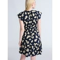 thumbnail image 4 of Time and Tru Women's Crewneck Mini Dress with Pockets, Sizes XS-3XL, 4 of 6
