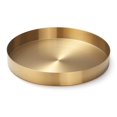thumbnail image 1 of IVAILEX Bandeja redonda dorada de acero inoxidable para joyas, maquillaje, vela, bandeja decorativa (8,6 pulgadas), 1 of 1