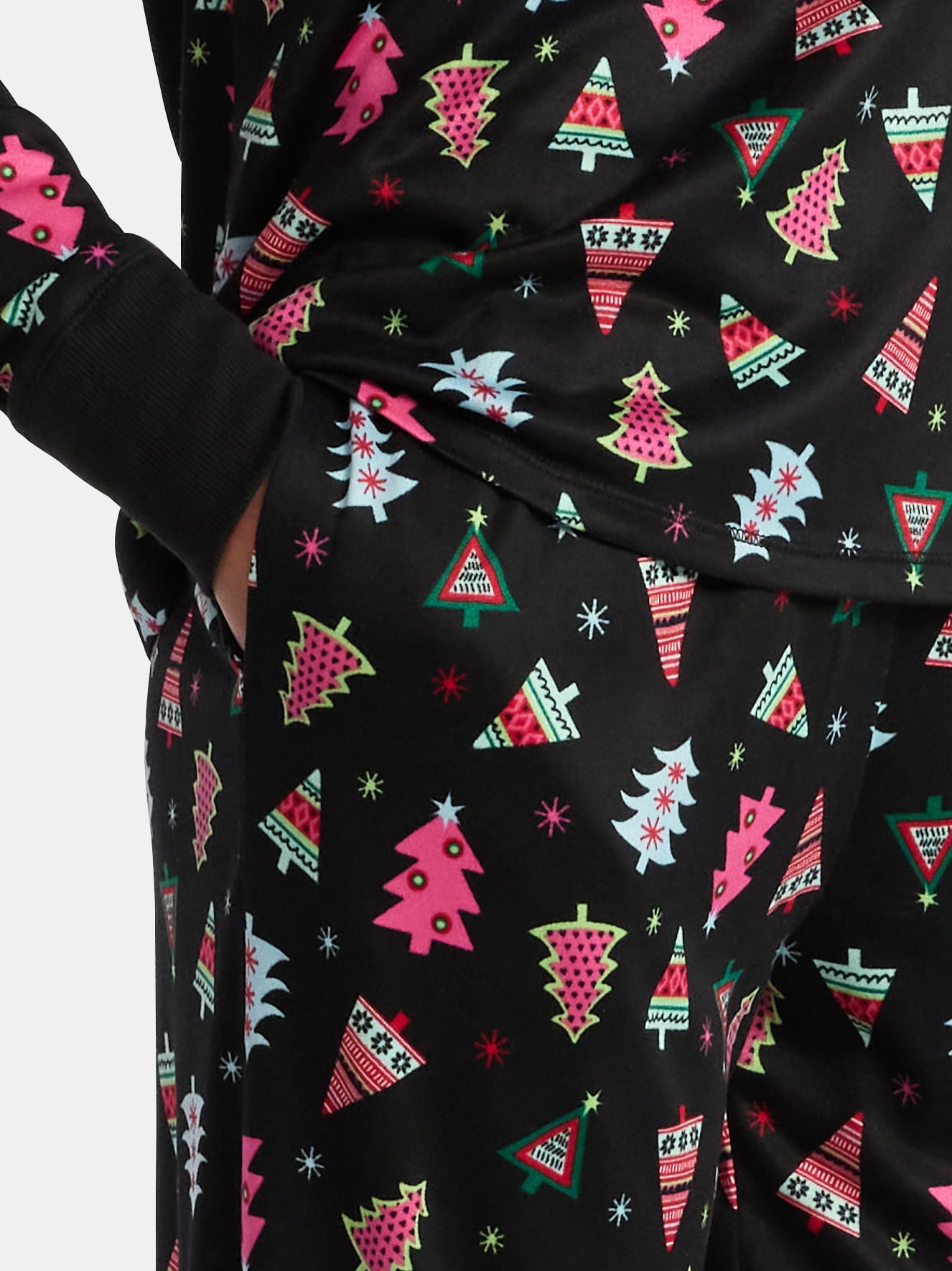 Holiday Time Women's Long Sleeve Crew Neck Sleep Top and Jogger Pants Pajama Set, 2-Piece, Sizes S-3X