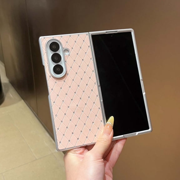 for Samsung Galaxy Z Fold 8 Ultra Case, Sparkly PU Leather Slim Fit Cover with Plating PC Frame, Elegant Lightweight Protective Phone Case for Women Girls, for Samsung Galaxy Z Fold 8 Ultra, Pink
