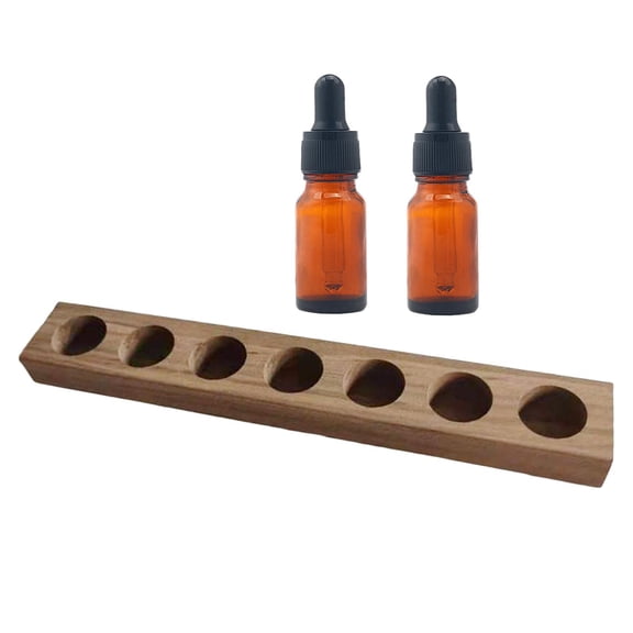 Wooden Essential Oils Display Stand 7 Slots for Essential Oils, Beauty Products, Diffuser, Nail Bottles