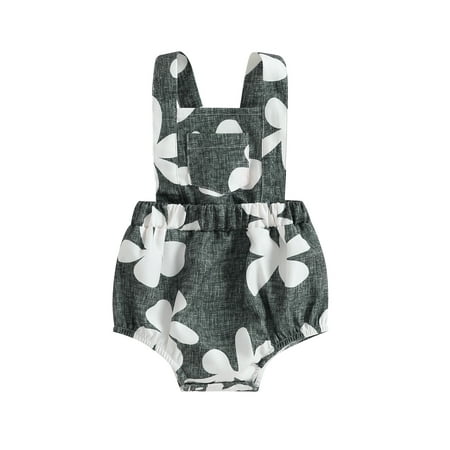 

Jkerther Newborn Baby Girls Summer Romper Floral/Zebra/ Geometric Pattern Jumpsuit Sleeveless Backless Overalls Outfits 1Pcs