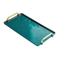 thumbnail image 3 of TISHITA Serving Tray with Handle Storage Organizer Coffee Table Tea Tray Vanity Tray green large, 3 of 8