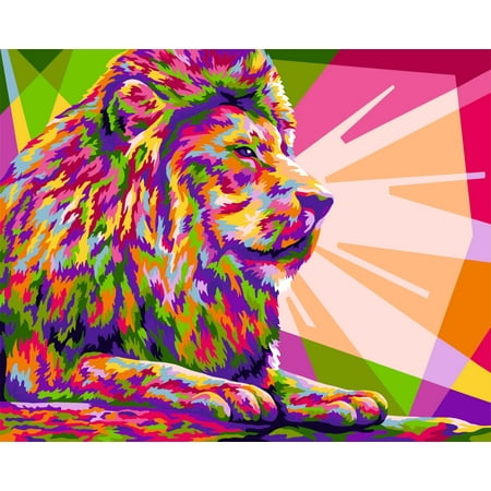 UPC: 4650206103393 | Painting by Numbers Kit Crafting Spark King of Colors H143 19.69 x 15.75 in Animal Multi-color