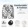 thumbnail image 4 of Kdxio Hand Drawn Snake Print Men's Swim Trunks with Compression Liner 7 Inch Inseam Quick Dry Swim Shorts, 4 of 7