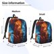 thumbnail image 2 of Disketp Red And Blue Fire Lion Mochila de Lona Estampada, Mochila Escolar de Viaje Ligera para Estudiantes y Portátil-Medium, 2 of 5