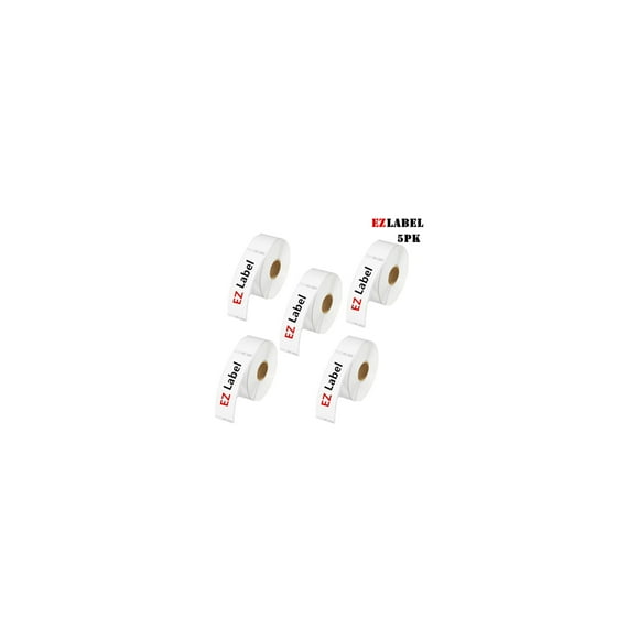5 Rouleaux Ezlabel DYMO 30251 Étiquettes d'Adresse Autocollantes, 1 1/8- par 3 1/2 Pouces, Blanc, Compatible, 130 Étiquettes/rouleau