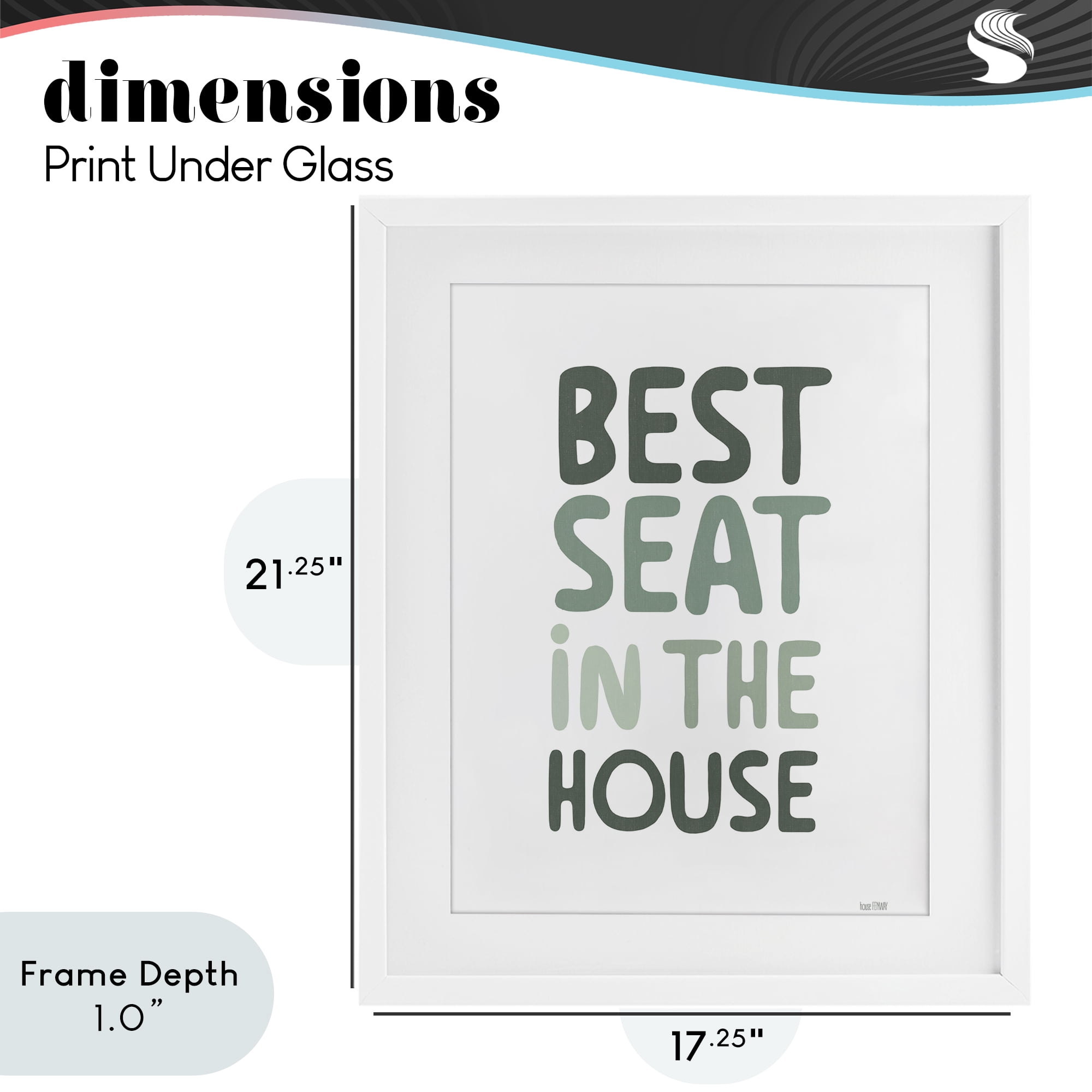 Stupell Industries Green Best Seat in House White Framed Print Under Glass, design by House Fenway