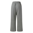 thumbnail image 5 of CHWGFWL Lightweight Summer Pants Women's Women's Loose Casual Drawstring High Waist Pants Solid Color Straight Slit Trousers Women's Vacation Outfits Bottoms for Women's Trendy (Gray ,M), 5 of 6