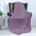 thumbnail image 4 of Plaid Soft Flannel Fleece Blanket, Continuous Print of Squares Lines Stripes Illustration in Purple Tones, Cozy Plush for Indoor and Outdoor Use, 70" x 90", Lavender Violet Dimgray, by Ambesonne, 4 of 5