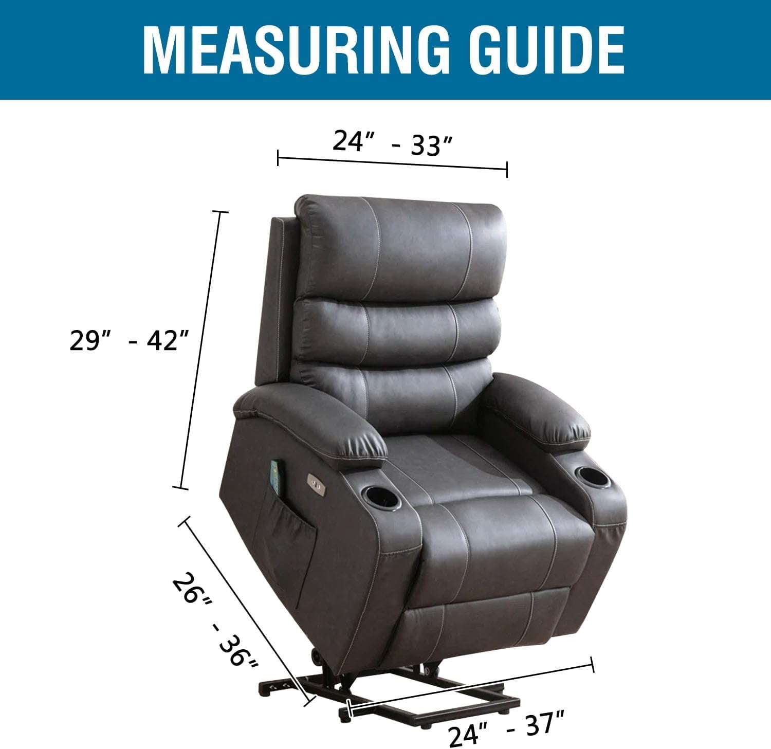 H.VERSAILTEX Stretch Electric Power Lift Recliner Chair Cover with Side Pocket, Soft Thick Jacquard(Single Seat, Sand)