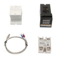 thumbnail image 1 of Termostato digital PID de 4 piezas, controlador de temperatura de respuesta rápida con kit de relé de disipador de calor termopar AC100V-240V, 1 of 8