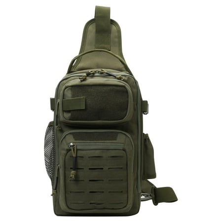 Lightweight Fishing Shoulder Bag and Gear Organizer Crossbody Fishing Backpack for Men Tackle Equipment Bag,Army Green