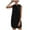 Black, variant on Women's Slim Cropped Hoodie Sleeveless Solid Color Drawstring Athleisure Dress