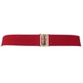 thumbnail image 2 of eVogues Plus size Gold Metallic Big Mirror Bow Elastic Fashion Belt Red, 2 of 3