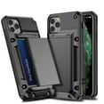 thumbnail image 6 of Feishell Case for iPhone 12 Pro Max Case Wallet Credit Card Holder ID Slot Sliding Door Hidden Pocket Men Women Anti-Scratch Dual Layer Hybrid Bumper Armor Protective Hard Shell Back Cover, Blue, 6 of 9